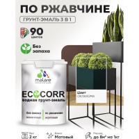 Грунт-Эмаль 3в1 MALARE EcoCorr для металлических поверхностей, акриловая быстросохнущая без запаха, матовая, оклахома, 2 кг ГЭЭКООКЛМ0200