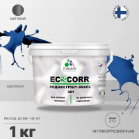 Грунт-Эмаль 3в1 MALARE EcoCorr для металлических поверхностей, акриловая быстросохнущая без запаха, матовая, аделаида, 1 кг ГЭЭКОАДЕМ0100