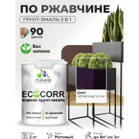 Грунт-Эмаль 3в1 MALARE EcoCorr для металлических поверхностей, акриловая быстросохнущая без запаха, матовая, черничные ночи, 2 кг ГЭЭКОЧЕНМ0200