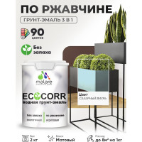 Грунт-Эмаль 3в1 MALARE EcoCorr для металлических поверхностей, акриловая быстросохнущая без запаха, матовая, сахарный вихрь, 2 кг ГЭЭКОСАВМ0200