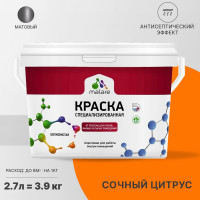 Краска MALARE от плесени и грибка, сочный цитрус, 3.9 кг КБСПТСОЦМ0390