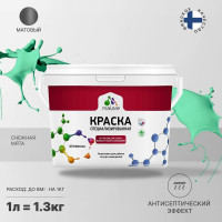 Краска MALARE от плесени и грибка, снежная мята, 1.3 кг КБСПТСНММ0130