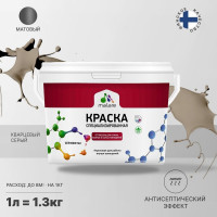 Краска MALARE от плесени и грибка, кварцевый серый, 1.3 кг КБСПТКВСМ0130