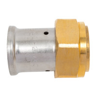 Муфта HENCO накидная гайка, плоское уплотнение, латунь пресс, 26x1" 26P-26Z06