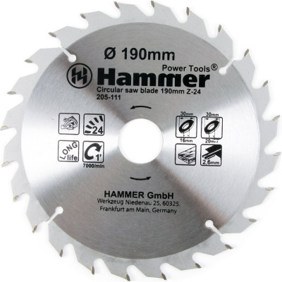 Пильный диск по дереву Hammer Flex 205-111 CSB WD 30661