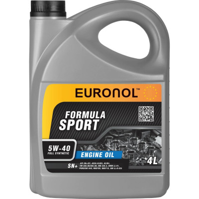 Моторное масло Euronol SPORT FORMULA 5w-40, SN+ 80192