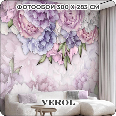 Флизелиновые фотообои 3d на стену Verol пионы 106-ФФО-05750