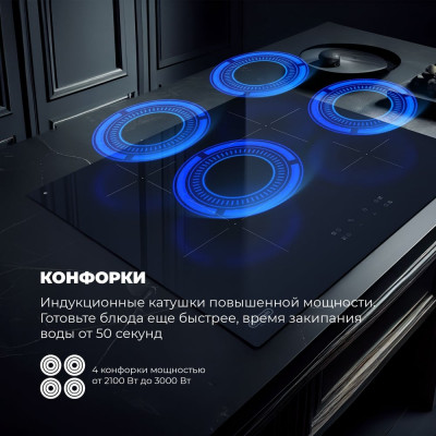 Индукционная варочная панель DeLonghi PIN 62 RUS К00000000021