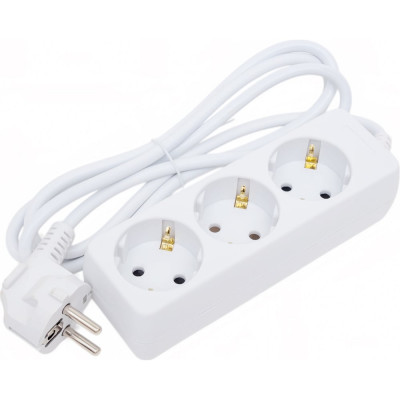 Perfeo Сетевой удлинитель с заземлением POWERMATE 1.5м 3 розетки белый 30012517