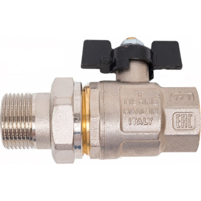 TIEMME Кран шаровой НВ BURAN бабочка со сгоном 3/4“ черная 2450005