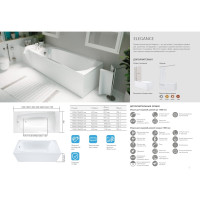 Акриловая ванна 1Marka ELEGANCE 130x70 мм прямоугольная белая 01эл1370