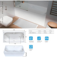 Акриловая ванна Marka One KLEO 160x75 прямоугольная белая 01кл1675