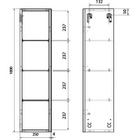 Пенал 1Marka в ванную Cube 25 см Подвесной Белый глянец У79533