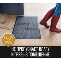 Придверный коврик Велий Техно серый 90х150 Т02Р0915