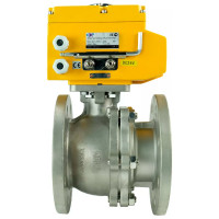 Шаровой кран DN.ru КШФП.316.200 Ду80 Ру16 с электроприводом QT-015 24В D160-02119