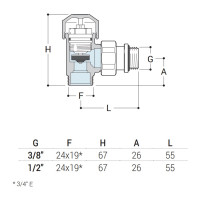 Угловой клапан SR Rubinetterie Tondera термостатический, 1/2"х3/4" Е, матовый никель 0633-1500NSE0