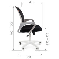 Компьютерное кресло CHAIRMAN 696 белый пластик TW-11/TW-01 черный 00-07014835