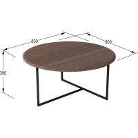 Журнальный стол Мебелик Маджоре акация/чёрный 6353