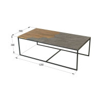 Журнальный стол Мебелик Китч дуб американский/серый бетон 5016