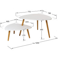 Журнальный стол Мебелик Стилгрей белый/дуб светлый 5011