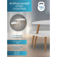 Журнальный стол Мебелик Стилгрей белый/дуб светлый 5011