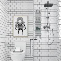 Самоклеящаяся ПВХ плитка LAKO (белый кирпич; 17 шт.; 3.06 кв.м) LKD-PH007