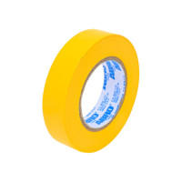 Изолента ABRO ПВХ, желтая, устойчива к растяжению, 15 мм х 18,2 м ET-912-15-18-YLW-RW