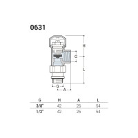 Вентиль SR Rubinetterie на подачу осевой термостатический, цвет белый 0631-1500VC0A