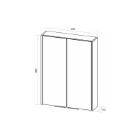 Зеркальный шкаф 1Marka Gaula 60 2д. White У92511