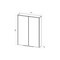 Зеркальный шкаф 1Marka Gaula 60 2д. Black У92541