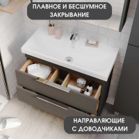 Тумба под раковину в ванную 1Marka Gaula 60 см напольная Black У92545