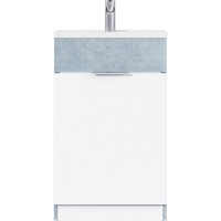 Тумба с раковиной в ванную 1Marka Revo 50 см напольная Бетон светло-серый У99085