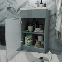 Тумба с раковиной в ванную 1Marka Revo 50 см напольная Бетон светло-серый У99085