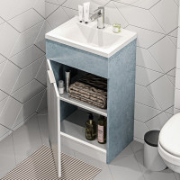 Тумба с раковиной в ванную 1Marka Revo 50 см напольная Бетон светло-серый У99085