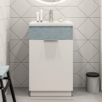 Тумба с раковиной в ванную 1Marka Revo 50 см напольная Бетон светло-серый У99085