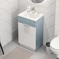 Тумба с раковиной в ванную 1Marka Revo 50 см напольная Бетон светло-серый У99085