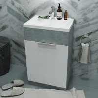 Тумба с раковиной в ванную 1Marka Revo 50 см напольная Бетон светло-серый У99085
