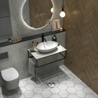 Столешница 1Marka LOFT 80 из керамогранита, светло-серый МА01 Nat Ц0000008735