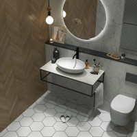 Столешница 1Marka LOFT 90 из керамогранита, светло-серый МА01 Nat Ц0000008736