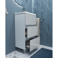 Тумба с раковиной Marka One в ванную Bumble 40 см напольная 2 ящика Ц0000001480