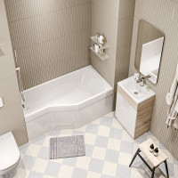 Акриловая ванна Marka One "Convey" 17075 асимметричная правая белая 01кон1775п