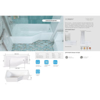 Акриловая ванна Marka One "Convey" 17075, асимметричная левая белая 01кон1775л