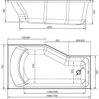 Акриловая ванна Marka One "Convey" 17075, асимметричная левая белая 01кон1775л