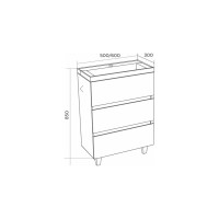 Тумба с раковиной Marka One в ванную Bumble 60см Напольная 2 ящика Белый глянец У90671