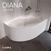 Акриловая ванна 1Marka "DIANA" 150x90, асимметричная правая 01ди1590п