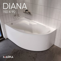 Ванна 1Marka "DIANA" 150x90, левая L 01ди1590л