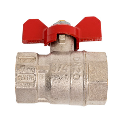 Шаровой кран Tiemme Mistral ВВ, 3/4", красная бабочка 2360003