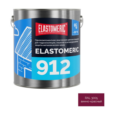 Зимняя гидроизоляционная мастика для металлических кровель Elastomeric Systems ELASTOMERIC 912 3кг., винно-красный 912007