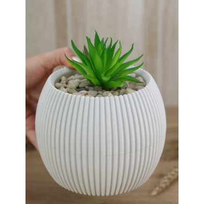 Кашпо IDEA ПИКАНТО D145 мм 0,7л, белый ротанг М 3212