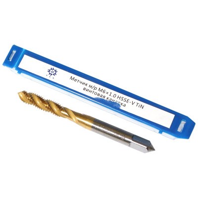 Метчик TLX М 6,0 1,0 м/р.HSSЕ-V GV3 винтовая канавка, покрытие TiN ISO 529 74572